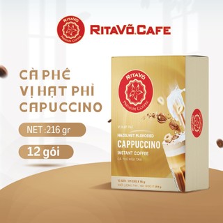 Cà phê hòa tan cappuccino hazelnut thương hiệu RitaVõ Cafe - Hộp 216g