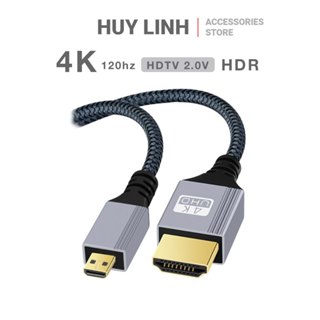 Cáp chuyển Micro HDMI to HDMI 2.0 4K60Hz dài 2M, 3M, 5M cho máy ảnh, máy tính HDTV 4K 120hz hỗ trợ HDR 48Gbps