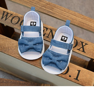 Dép sandal tập đi Koadear Baby đế nhựa đính nơ trước - SANDAL NƠ