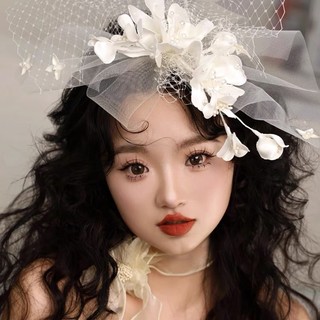 Hoa Cài Tóc Phối Nơ Lưới mã W1277