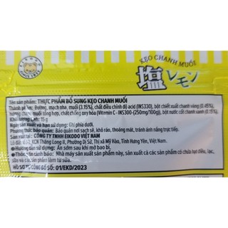 (gói lẻ 15 gram) KẸO CHANH MUỐI EIKODO Salted Lemon Candy