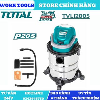 TOTAL Máy hút bụi 20L dùng pin 20V TVLI2005  (Cam kết Chính Hãng 100%)