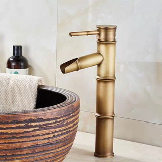 FLASH SALE !!!Vòi lavabo đồng NÓNG LẠNH kiểu dáng thân trúc đồng cao 30cm