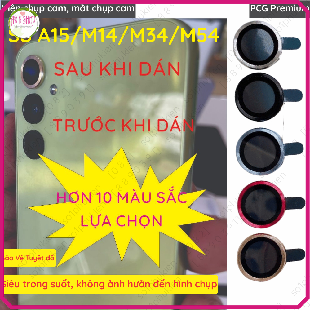 (CÓ VIDEO) Bộ mắt camera, Viền (vòng) nhôm chụp camera liền kính cường lực Samsung M34 5G/ M54 5G / 
