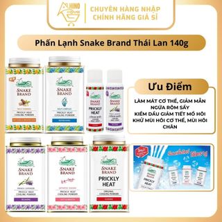 Phấn Rôm Lạnh Snake Brand Prickly Heat 140g Thái Lan Khử Mùi Hôi Mát Lạnh Cơ Thể - Hinohouse