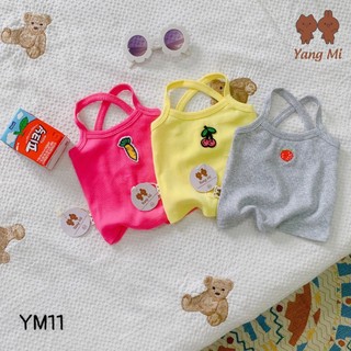 YM11 - Áo Hai Dây Hoa Quả YangMi Chất Liệu Cotton Mềm Mịn Thoáng Mát Cho Bé Gái Từ 5-15kg