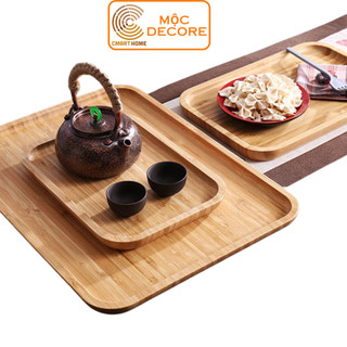 Khay Gỗ Chữ Nhật Cmart Home, Khay Gỗ Tre Dùng Đựng Đồ Ăn Thực Phẩm - Khay Gỗ Decore Lựa Chọn Size