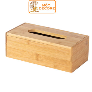 Hộp Đựng Giấy Ăn, Hộp Gỗ Đựng Giấy Ăn Để Bàn, Hộp Đựng Giấy Cmart Home Nắp Mở Chọn Size