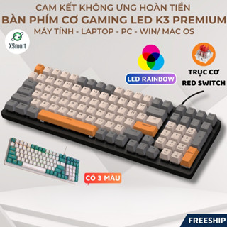 Bàn Phím Cơ Cao Cấp K3 Premium Gaming Nhiều Chế Độ Led Cực Đẹp, Trục Cơ Học Red Switch Dùng Cho Máy Tính, Laptop