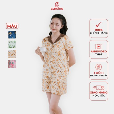 Đồ bộ nữ CARDINA chất liệu lụa satin mềm mại nhẹ nhàng thiết kế đơn giản hiện đại thoáng mát 4PCN02