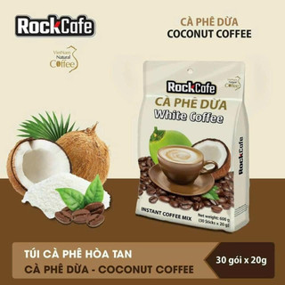 Cà phê dừa rockcafe - rock cafe vị cà phê dừa mẫu mới - white coffee ruvask