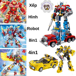 Bộ xếp hình robot, bộ lắp ráp robot kết hợp 8in2 lắp riêng lẻ hoặc kết hợp ( 8 bộ nhỏ ghép thành bộ to tùy thích )