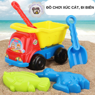 Đồ chơi đi biển, bộ xúc cát đi biển cho bé với xô xây lâu đài cát nhiều hình vui nhộn