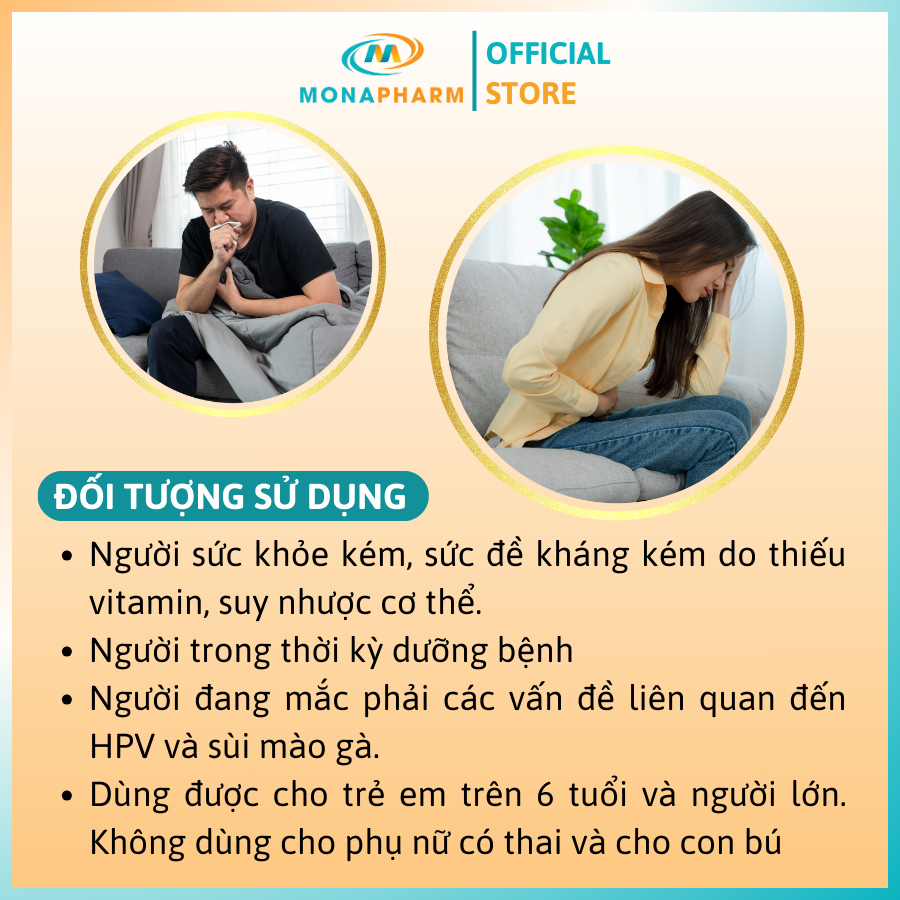 Thực phẩm bổ sung HUPAVIR Immunocaps hỗ trợ đào thải HPV, sùi mào gà dùng cho người sức đề kháng kém - Lọ 60 viên