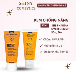 Kem chống nắng Isis Pharma Uveblock SPF 50+ , 80+ cho da nhạy cảm có màu (40ml)