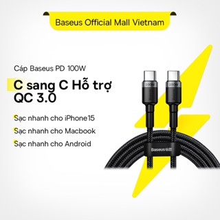 Dây cáp sạc Baseus từ USB C sang USB Type-C hỗ trợ QC 4.0 100W cho Phone 15 / Xiaomi /Huawei /MacBook
