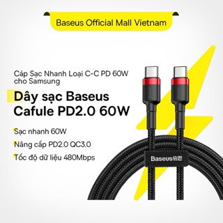 Cáp Sạc Nhanh 2 đầu C Baseus Dây đầu C sang Type-C PD 60W cho Samsung S21 S10 A21
