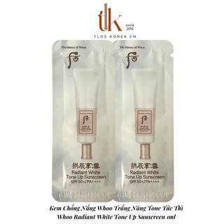 Kem Chống Nắng Whoo Trắng Nâng Tone Tức Thì Whoo Radiant White Tone Up Sunscreen 1ml