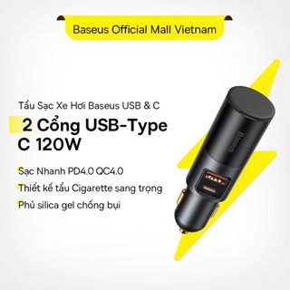 Tẩu sạc trên ô tô Baseus Tẩu Sạc Xe Hơi USB + C công suất 120W, Sạc Nhanh QC4.0 QC3.0