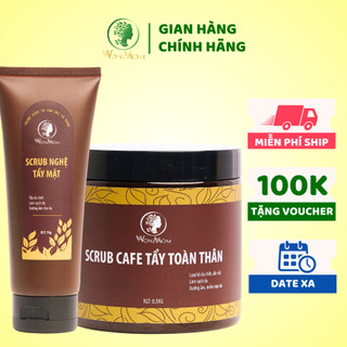 [ Giảm 35K - Đơn 339K ] Bộ tẩy tế bào chết toàn diện Wonmom ( 1 Scrub nghệ tẩy mặt + 1 Scrub café tẩy toàn thân )