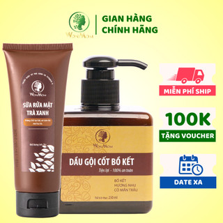Bộ da đẹp tóc đen, nuôi dưỡng da đẹp, tóc xinh Wonmom ( 1 sữa rửa mặt + 1 dầu gội cốt bồ kết )