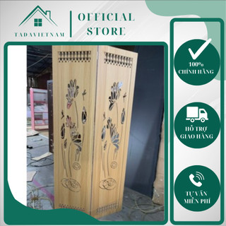 Vách bình phong, vách ngăn phòng họa tiết Sen xoắn, CNC chất liệu gỗ MDF phủ melamin thương hiệu TADA