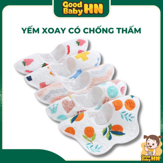 Yếm tròn chống thấm dành cho bé chất liệu cotton mềm mịn màu sắc đáng yêu