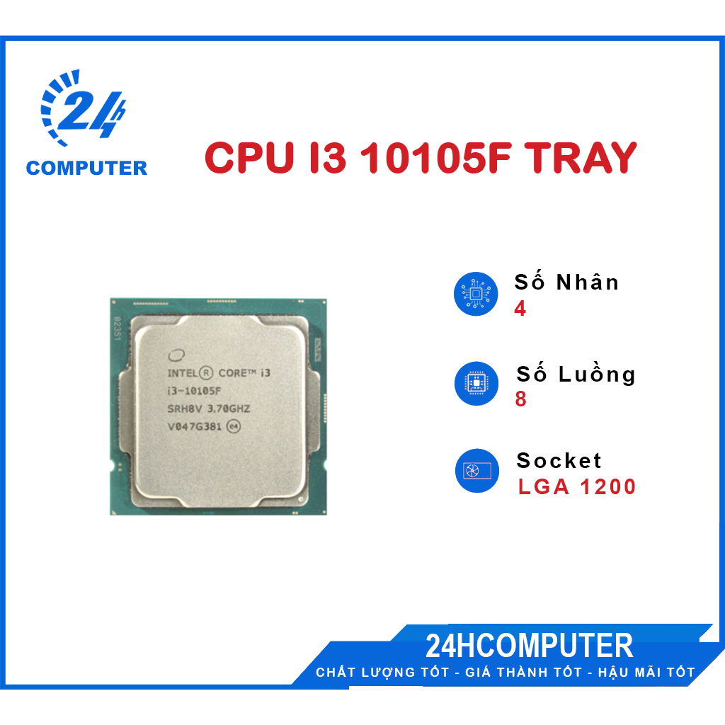 CPU Intel Core i3 10105F Tray Bảo Hành 36 Tháng