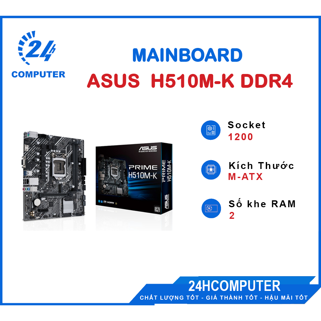 MAINBOARD ASUS PRIME H510M-K (INTEL H510, SOCKET 1200, M-ATX, 2 KHE RAM DDR4)