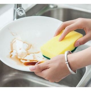 Miếng rửa chén bọt biển xanh vàng
