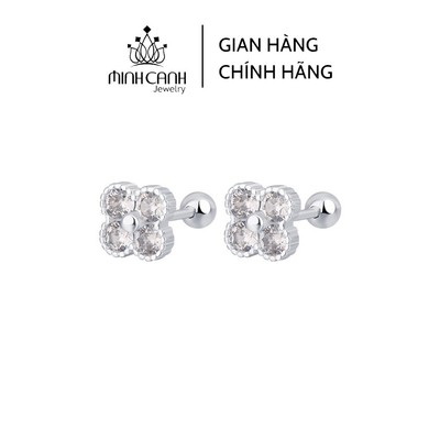 Bông Tai 4 Lá Bi Ren Bạc Ta - Minh Canh Jewelry
