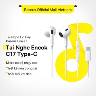 Tai Nghe Có dây H17/C17 Baseus loại C Type C Thích Hợp cho Huawei Mate 40 Samsung Xiaomi Oneplus Tai Nghe 3,5 mm có Mic