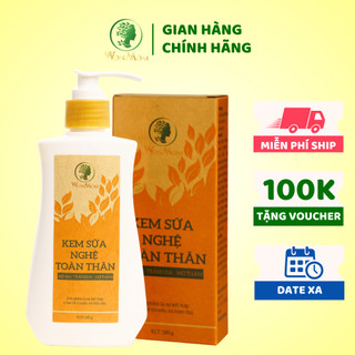 [ Giảm 35K - Đơn 339K ] Kem Sữa Nghệ Dưỡng Trắng Hồng Tự Nhiên, Mịn Màng Da Toàn Thân Wonmom 180g
