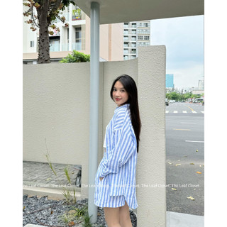 Set áo sơmi tay dài linen cao cấp The Leaf Closet
