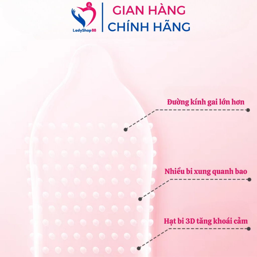 Bao cao su gân gai Biilie siêu kích thích Combo 2 Hộp 20 bao gân gai tăng khoái cảm BCS02