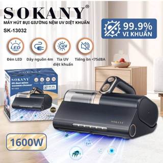 Máy Hút Bụi Giường Nệm Cầm Tay Hút Bụi Mịn Công Suất Cao 1600W Gọn Nhẹ Đèn Tia UV Diệt Khuẩn SOKANY SK-13032