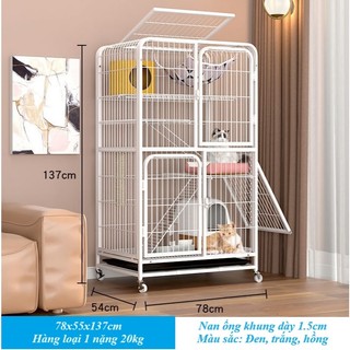 [To và Nặng] Chuồng Mèo 4 Tầng Nan Ống Size 1m48, 1m37 và 1m1 Có Thể Nuôi Nhiều Mèo Chung Chuồng