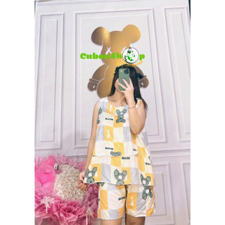 Đồ bộ bầu vải Tole lanh lụa kiểu đùi 2 tầng