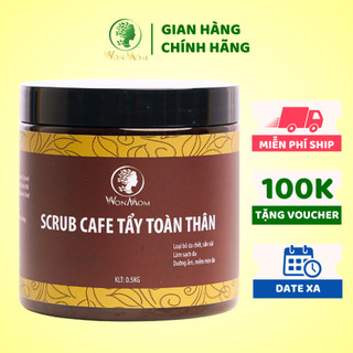 [ Giảm 35K - Đơn 339K ]  Scrub Cafe Tẩy Tế Bào Chết Toàn Thân, Giúp Trắng Da Body An Toàn Wonmom 500g