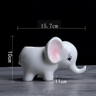 Set 2 chậu sứ trồng cây hình voi Dona He Decor