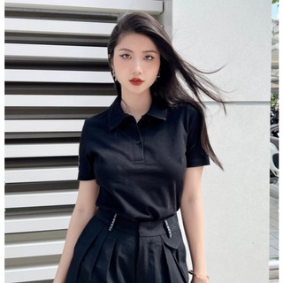 Áo polo basic đen