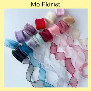 Ruy băng voan gói hoa - ruy băng voan sóng - ruy băng đuôi cá - mơ florist