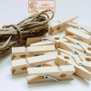 Set 10 kep gỗ treo ảnh, kẹp gỗ chữ a treo ảnh phong cách retro - kẹp gỗ nhỏ cmart home