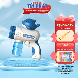 Máy bắn bong bóng xà phòng tự động hình cá heo, cá mập, khủng long dễ thương cho bé - DCTP