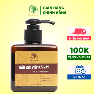 [ Giảm 35K - Đơn 339K ] Dầu Gội Cốt Bồ Kết Sạch Gàu, Nuôi Dưỡng Tóc Đen Mượt Wonmom 250ml
