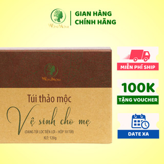 [ Giảm 35K - Đơn 339K ] Túi Thảo Mộc Vệ Sinh Cho Mẹ Sau Sinh, Xông Vùng Kín Thơm Tho Wonmom ( 10 Túi/Hộp )
