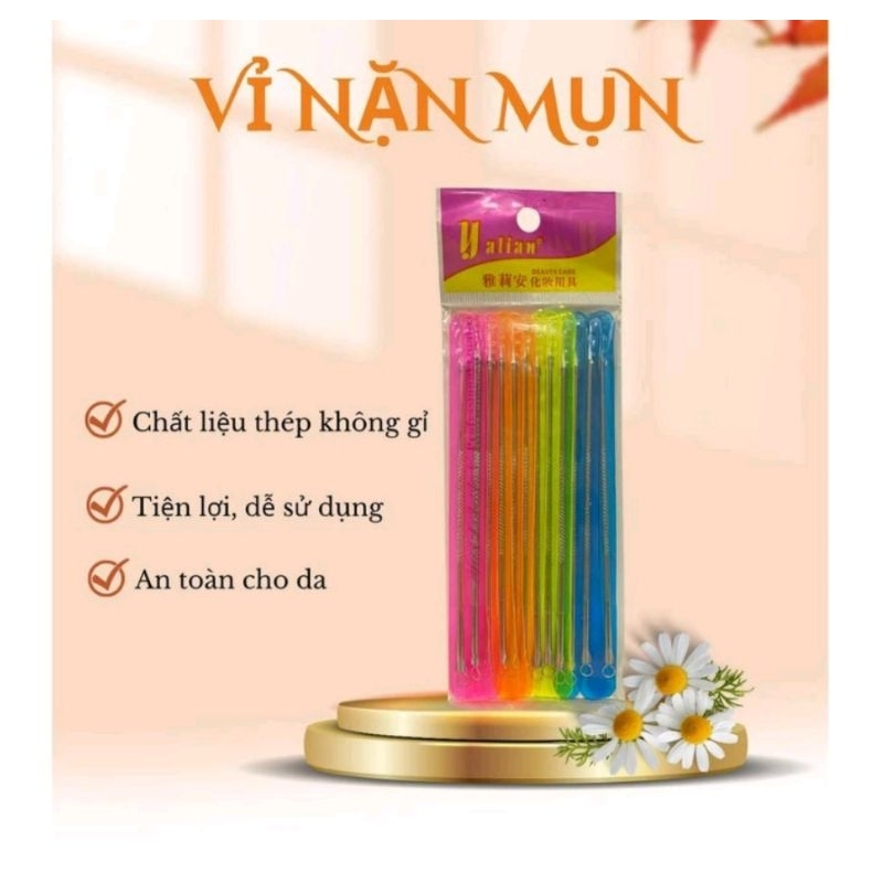 Vỉ 12 que nặn mụn 2 đầu vỉ que nặn mụn spa