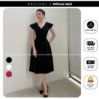  BBSTORE'S Đầm Xòe Dự Tiệc Tay Cúp Đính Nơ Vải Sang Trọng -D1566
