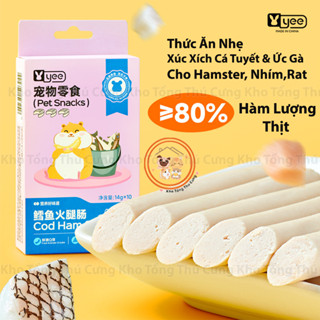 Thức ăn Xúc Xích Yee dành cho chuột Hamster,nhím,sóc bay,rat giàu dinh dưỡng từ cá tuyết,ức gà thơm ngon,tốt sức khỏe