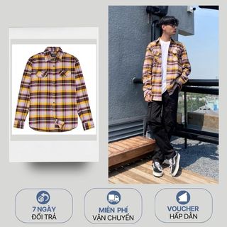 [SALE 99K] Áo sơ mi Flannel caro cao cấp | Yellow Flannel Shirts